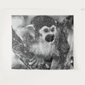 AnimalArtBW_Monkey_002 タペストリー (正面(横))