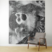 AnimalArtBW_Monkey_002 タペストリー (インサイチュ)