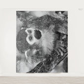 AnimalArtBW_Monkey_002 タペストリー (正面)
