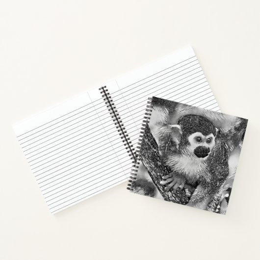 AnimalArtBW_Monkey_002 ノートブック (内部)