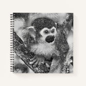 AnimalArtBW_Monkey_002 ノートブック (正面)