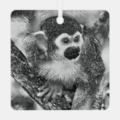 AnimalArtBW_Monkey_002 メタルオーナメント (裏面)