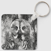 AnimalArtBW_Owl_001 キーホルダー (裏面)