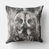 AnimalArtBW_Owl_001 クッション (裏面)