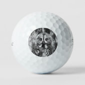 AnimalArtBW_Owl_001 ゴルフボール (正面)