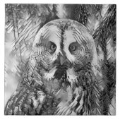 AnimalArtBW_Owl_001 タイル (正面)