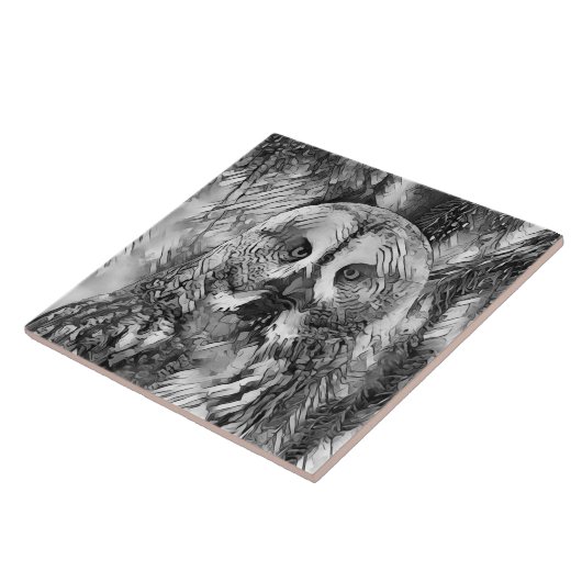 AnimalArtBW_Owl_001 タイル (側面)