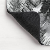 AnimalArtBW_Owl_001 マウスパッド (コーナー)