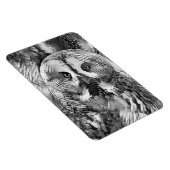 AnimalArtBW_Owl_001 マグネット (右側)