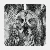 AnimalArtBW_Owl_001 メタルオーナメント (裏面)