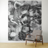 AnimalArtBW_RedPanda_001 タペストリー (インサイチュ)