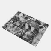 AnimalArtBW_RedPanda_001 ドアマット (アングル)