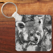 AnimalArtBW_RedPanda_003 キーホルダー (正面)