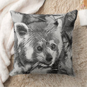 AnimalArtBW_RedPanda_003 クッション (ブランケット)