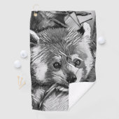 AnimalArtBW_RedPanda_003 ゴルフタオル (インサイチュ)