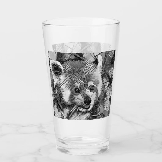 AnimalArtBW_RedPanda_003 タンブラーグラス (正面)