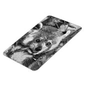 AnimalArtBW_RedPanda_003 マグネット (左側)