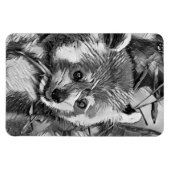 AnimalArtBW_RedPanda_003 マグネット (横)