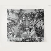 AnimalArtBW_Tiger_001 タペストリー (正面(横))