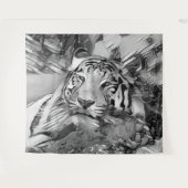 AnimalArtBW_Tiger_002 タペストリー (正面(横))