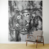 AnimalArtBW_Tiger_004 タペストリー (インサイチュ)