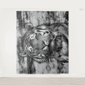 AnimalArtBW_Tiger_004 タペストリー (正面)
