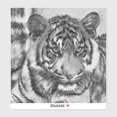 AnimalArtBW_Tiger_009 シール (シート)