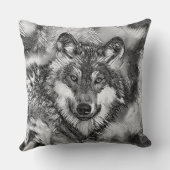 AnimalArtBW_Wolf_001 クッション (裏面)
