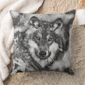 AnimalArtBW_Wolf_001 クッション (ブランケット)