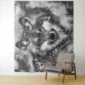 AnimalArtBW_Wolf_001 タペストリー (インサイチュ)