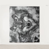 AnimalArtBW_Wolf_001 タペストリー (正面)