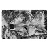AnimalArtBW_Wolf_002 マグネット (横)
