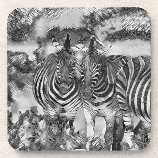 AnimalArtBW_Zebra_012 コースター (正面)