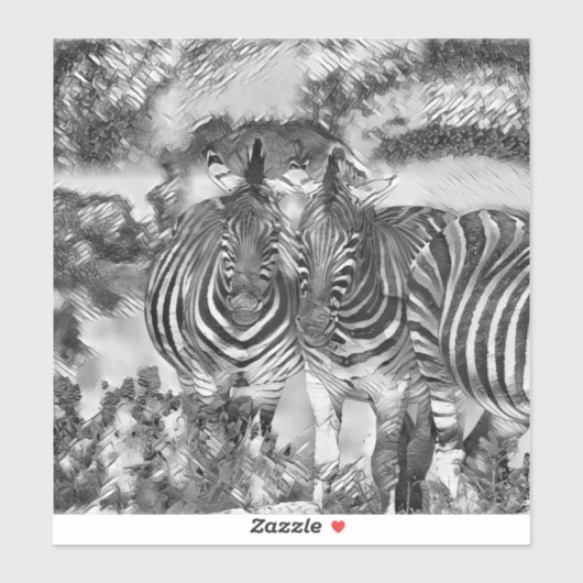 AnimalArtBW_Zebra_012 シール (シート)