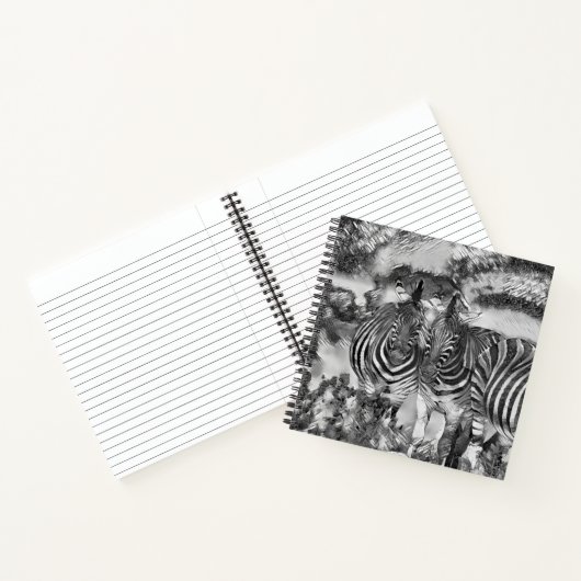 AnimalArtBW_Zebra_012 ノートブック (内部)