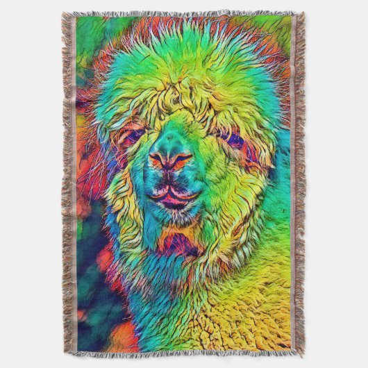 AnimalColor_Alpaca_005 スローブランケット (正面縦)