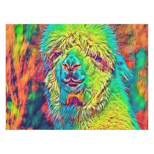 AnimalColor_Alpaca_005 テーブルクロス (正面(横))