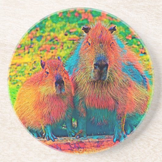 AnimalColor_Capybara_002 コースター (正面)