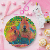 AnimalColor_Capybara_002 ペーパープレート (パーティー)