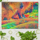AnimalColor_Capybara_003 キッチンタオル (折り畳み)