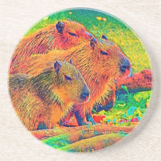 AnimalColor_Capybara_003 コースター (正面)