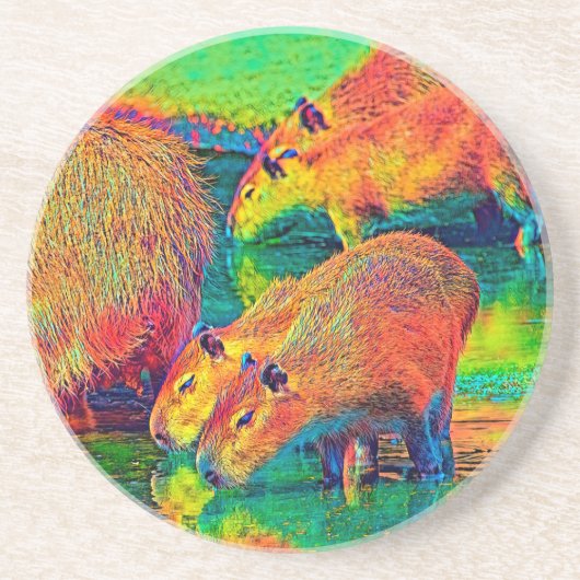 AnimalColor_Capybara_004 コースター (正面)