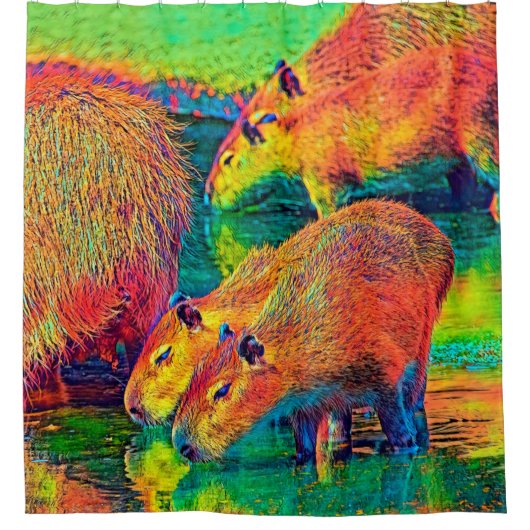 AnimalColor_Capybara_004 シャワーカーテン (正面)