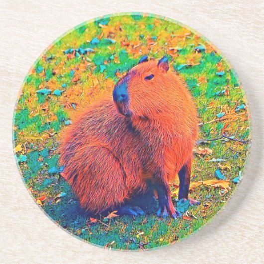 AnimalColor_Capybara_008 コースター (正面)