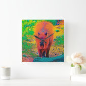 AnimalColor_Capybara_011 スクエア壁時計 (ホーム)