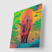 AnimalColor_Capybara_011 スクエア壁時計 (傾斜)