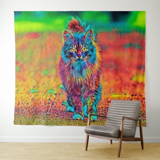 AnimalColor_Cat_002 タペストリー (インサイチュ(横))