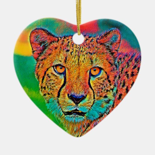 AnimalColor_Cheetah_001 セラミックオーナメント (正面)