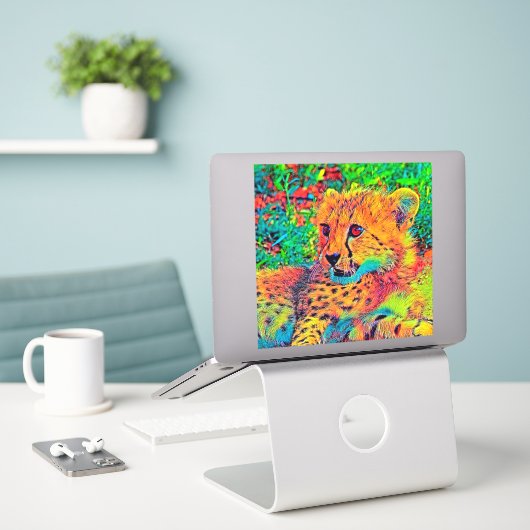 AnimalColor_Cheetah_022 シール (デスク上のノートパソコン)