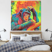 AnimalColor_Chimpanzee_008 キャンバスプリント (インサイチュ (寝室))